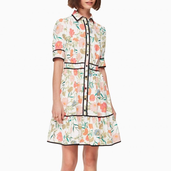 Kate spade ♠️ floral shirt dress 8 NWOT - Picture 2 of 8